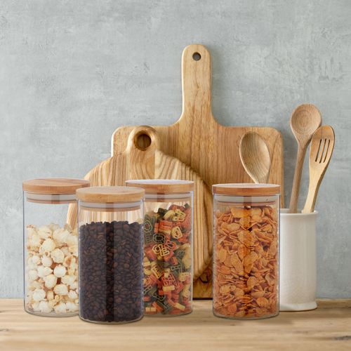 Lot De 4 Bocaux En Verre Avec Couvercle