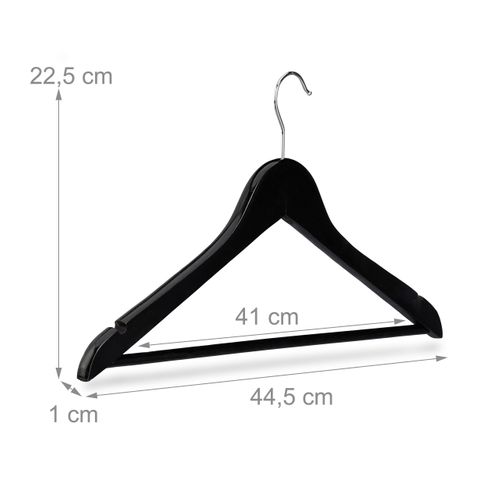 Cintre En Bois Set De 50 Noir