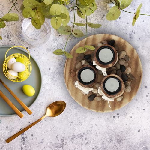 Lot Bougeoirs Avec Soucoupe Décorative