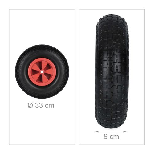 Roue De Brouette 4.00-6 Noir Et Rouge