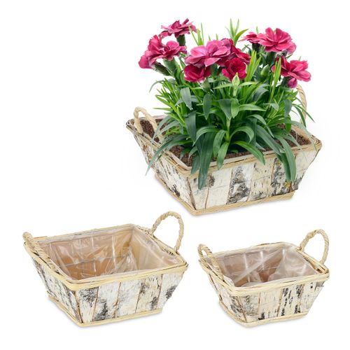 Lot De 3 Pots De Fleurs Carrés
