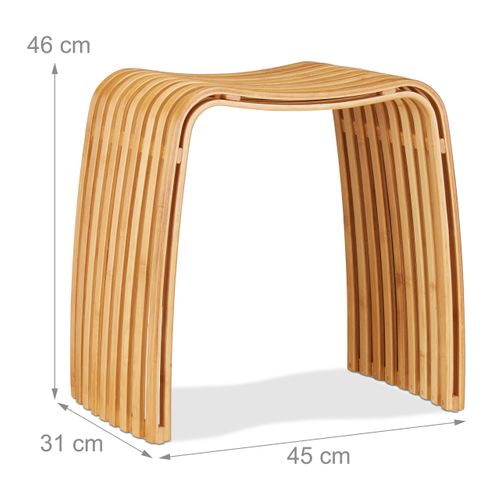 2x Tabouret Repose-pieds Bois De Bambou