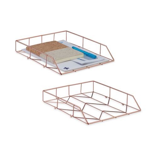 Lot De 2 Range-documents En Rose Gold