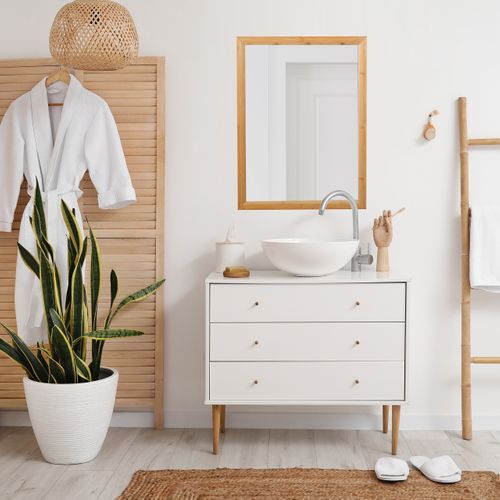 Miroir Mural Avec Cadre En Bambou