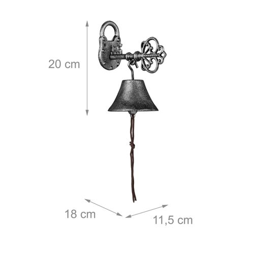 Cloche En Fonte Motif Clé En Argenté