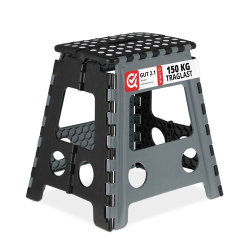 10x Tabourets Pliants Bas XL Gris-noir