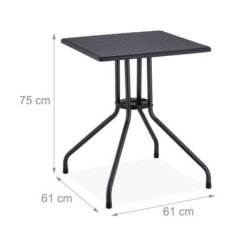 Table De Jardin Noire Aspect Rotin
