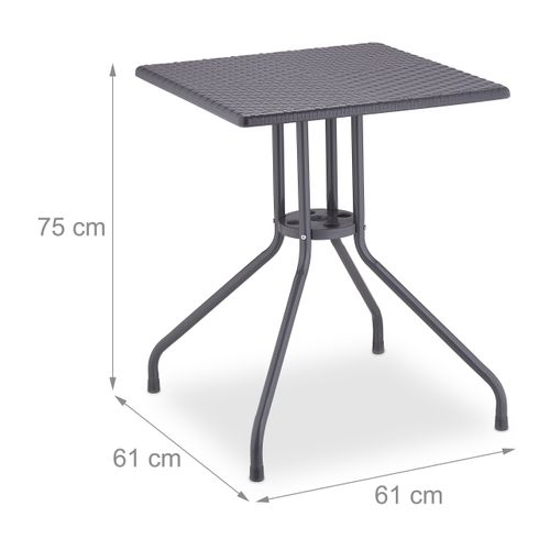 Table De Jardin Grise Aspect Rotin