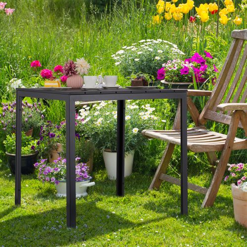 Table De Jardin Noire Aspect Bois