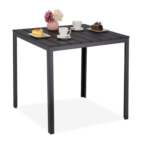 Table De Jardin Noire Aspect Bois