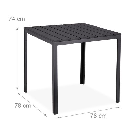 Table De Jardin Noire Aspect Bois