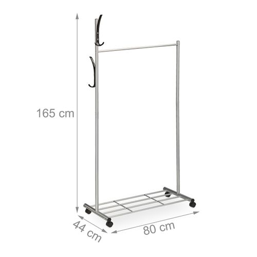 Portant Argenté Sur Roues