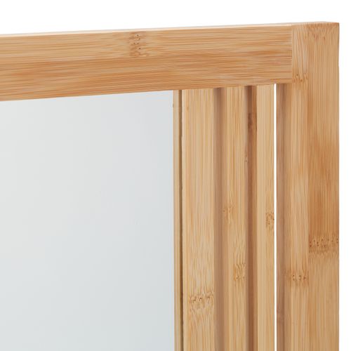 Miroir Mural Bambou Avec Support 54x10x56 Cm