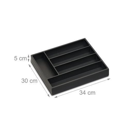 Range-couverts Noir Avec 5 Compartiments