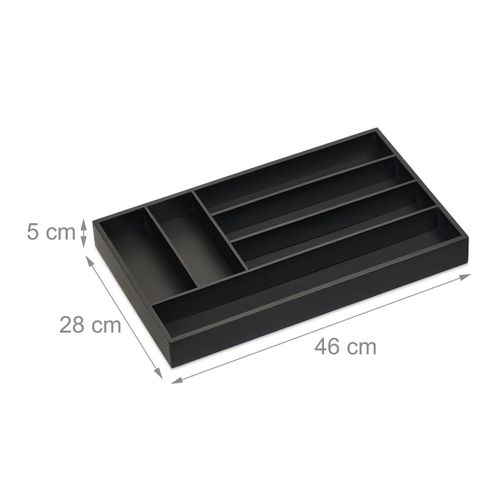 Range-couverts Noir Avec 6 Compartiments