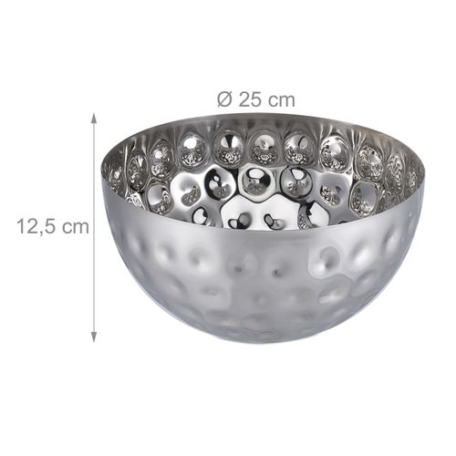 4x Saladiers Argentés Ø 25 Cm