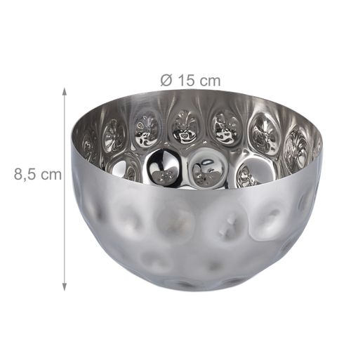 4x Saladiers Argentés Ø 15 Cm