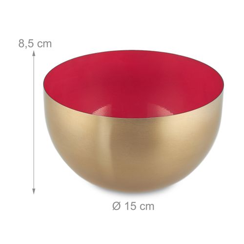 Lot De 3 Saladiers Inox En Rouge-doré