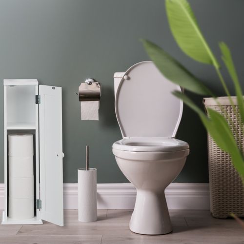 Armoire De Salle De Bain Étroite Blanc