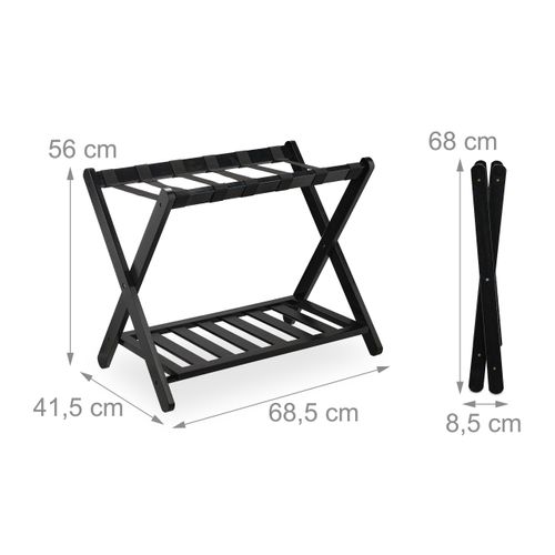 Support à Valise Noir En Bambou