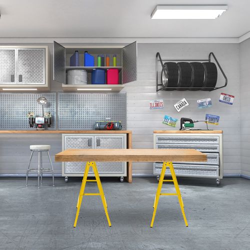 Lot De 2 Tréteaux En Jaune