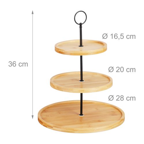 Plateau De Service Bambou 3 Niveaux