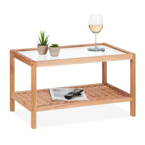 Table D’appoint En Verre Et En Bois