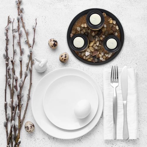 Porte-bougies Avec Plateau Rond