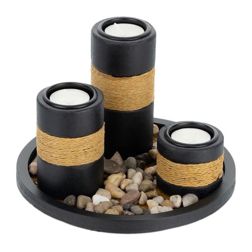 Porte-bougies Avec Plateau Rond