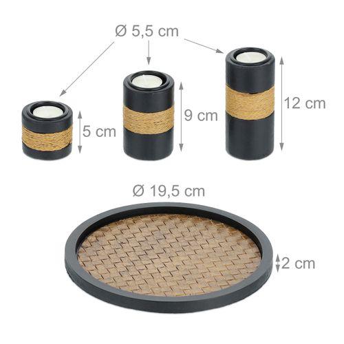 Porte-bougies Avec Plateau Rond