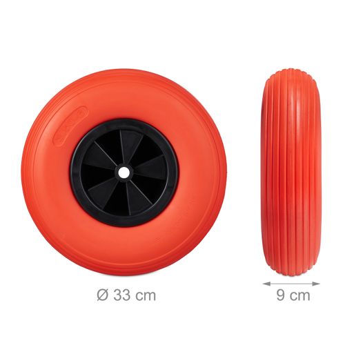 Roue De Brouette 3.50-6 Noir Et Rouge