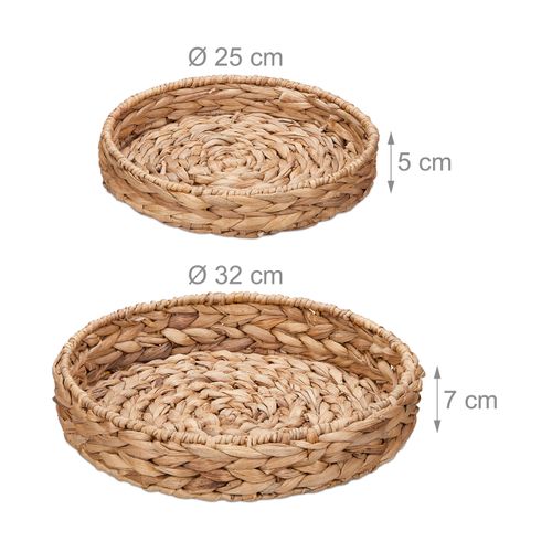 Lot De 2 Plateaux En Jacinthe D’eau