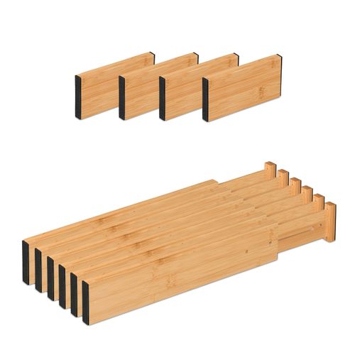 10x Séparateurs En Bambou Pour Le Tiroir