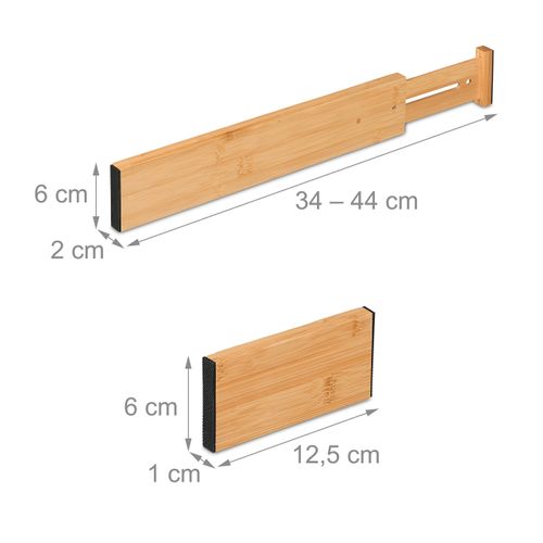 10x Séparateurs En Bambou Pour Le Tiroir