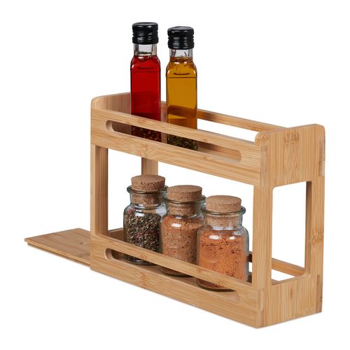 Étagère à Épices Extensible En Bambou