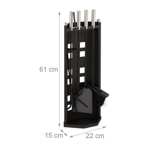 Set Cheminée 5 Pièces Serviteur Noir