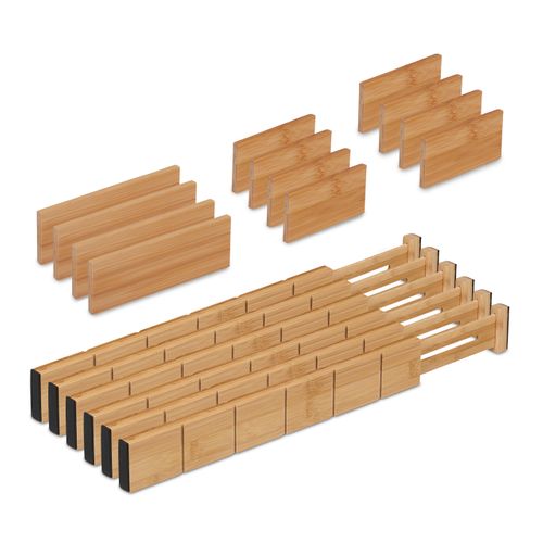18x Séparateurs En Bambou Pour Le Tiroir