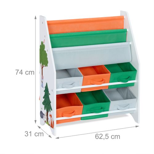 Étagère Enfants Avec Boîtes Et Motifs