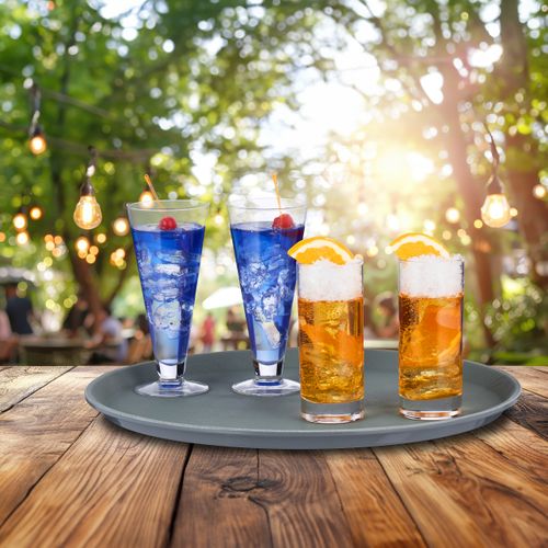 Lot De 2x Plateaux De Service Ronds