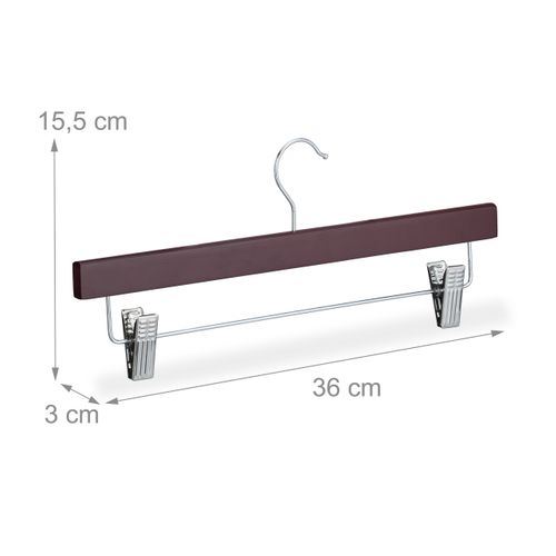 Lot De 12 Cintres à Pantalons En Bois