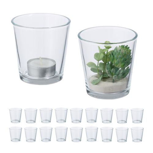 Lot De 20 Photophores En Verre
