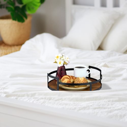 Plateau De Service En Bois Et Métal