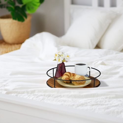 Plateau De Service En Bois Et Métal