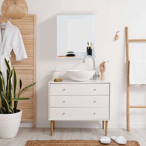 Miroir Mural Avec Surface De Rangement