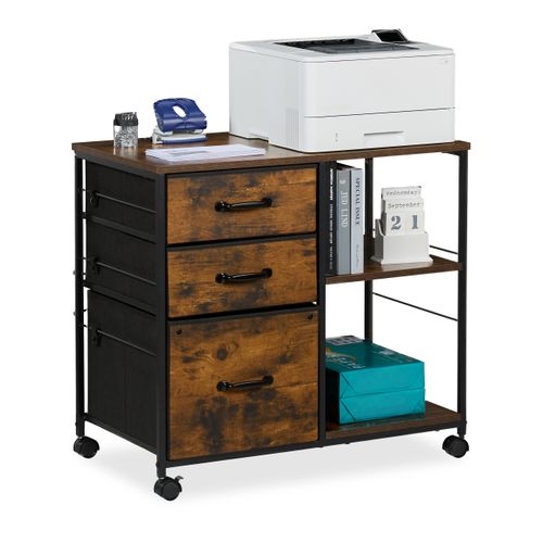 Caisson Roulant 3 Tiroirs Et Étagères