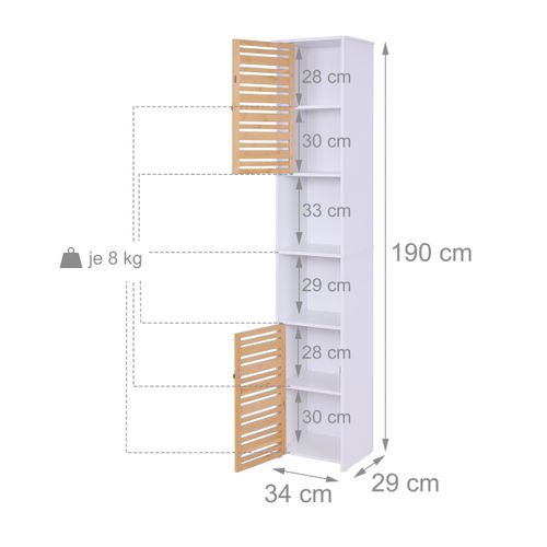 Armoire De Bain Étroite 190 Cm