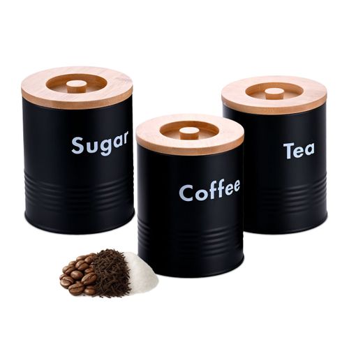 Set De 3 Boîtes Pour Café, Thé Et Sucre