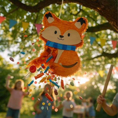 Set Piñata Renard Avec Bâton Et Masque