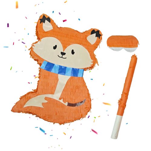 Set Piñata Renard Avec Bâton Et Masque