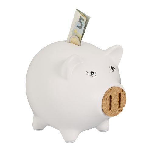 2x Tirelire Blanche Avec Nez En Liège